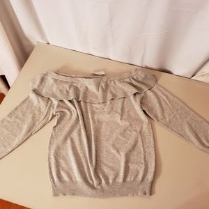 GRAY OFF THE SHOULDER OR ON  BLOUSE INDIGO ROSE XL P2